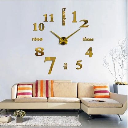 Premium 3D Self-Adhesive Wall Clock