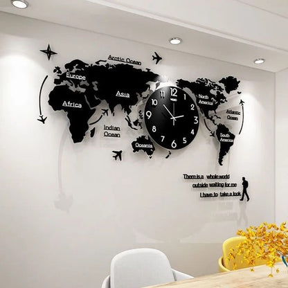 World Map Wall Clock