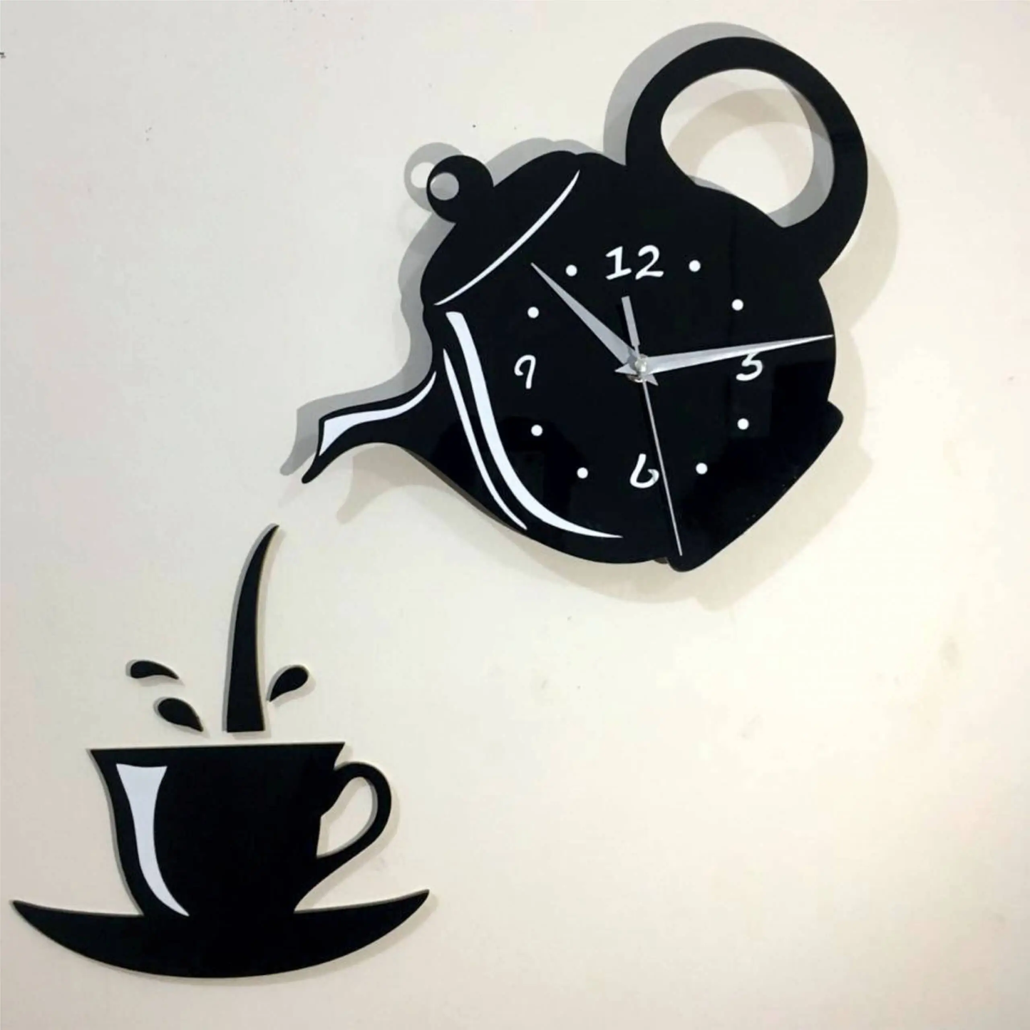 Cattle Tea Pot Clock with Cup Design