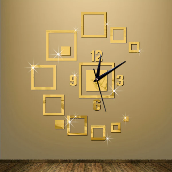 Square-Shaped Wall Clock with frame